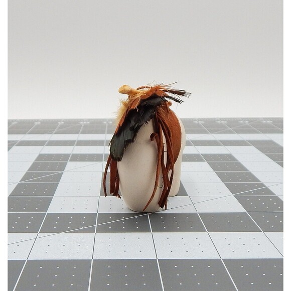 Fetish White Bear Feather Offering Signed Iesaray '94 3 inch Southwest Decor - Picture 8 of 8